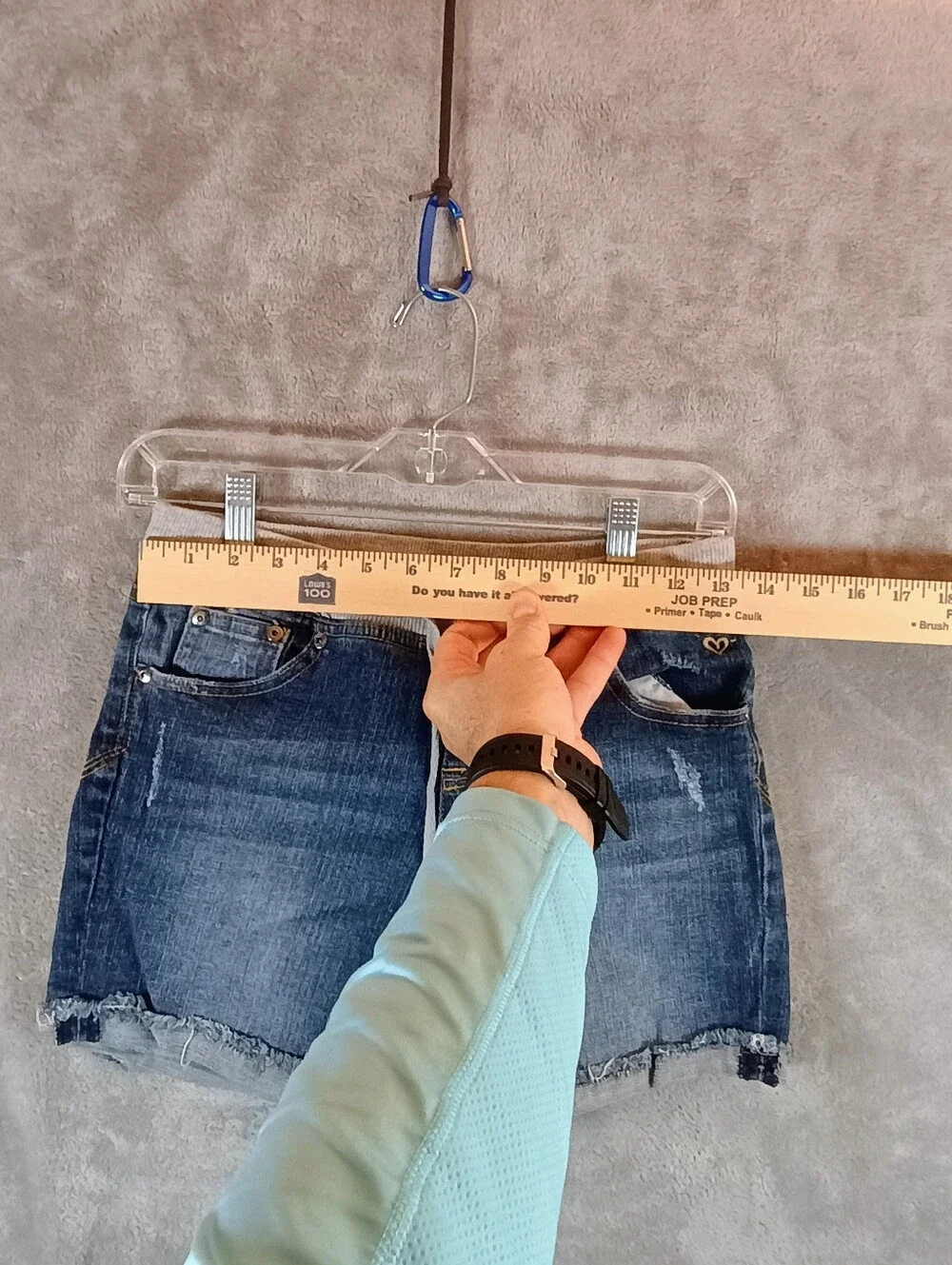 Girls Justice Brand Low Rise Denim Cuffed Leg Girls Shorts Size 14 Regular